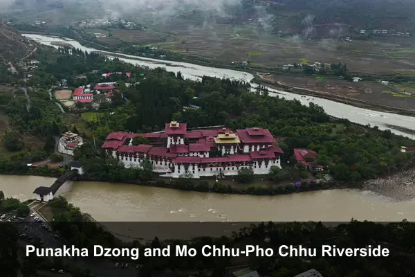 Punakha Dzong and Mo Chhu-Pho Chhu Riverside